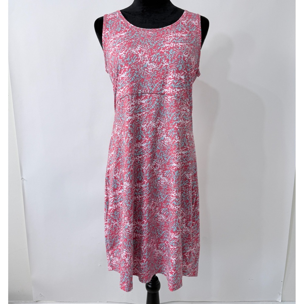 Columbia Pink White Floral Sleeveless Dress